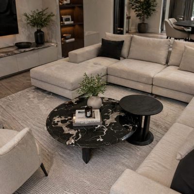 Obsidian Marble Coffee Table Set